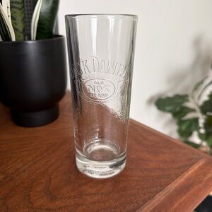 Jack Daniels Embossed Clear Glass Highball